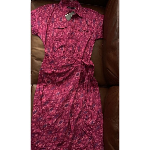Lauren Ralph Lauren Geo-Print Shantung Tie-Waist Dress | NWT | Size 4 | TC - Picture 6 of 9